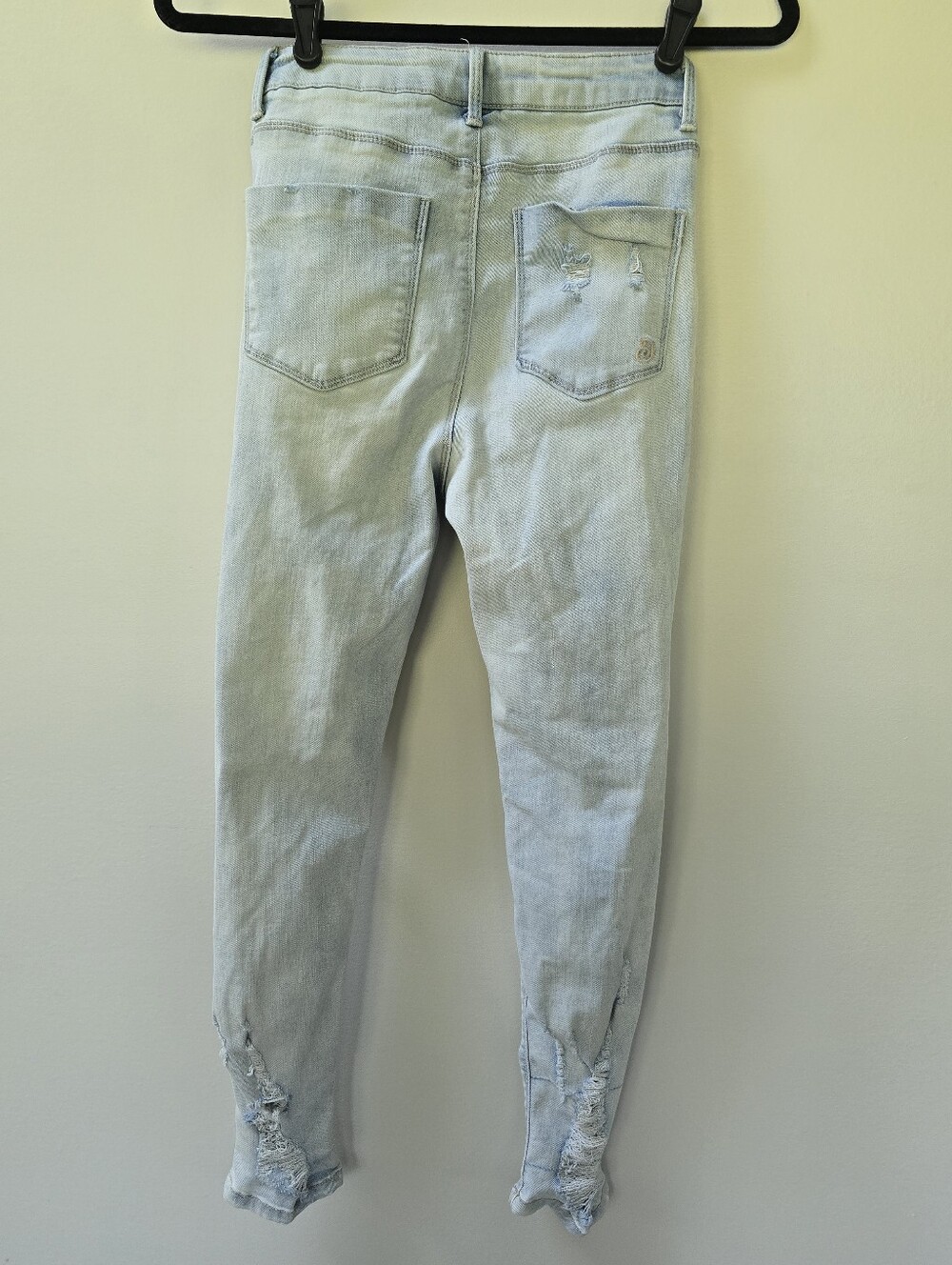 Indigo Rein Light Blue Distressed Button-Fly Skinny Jeans - Picture 4 of 4